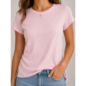 GAIAM Light Pink Activewear Tee Shirt Short Sleeve Side Slit Workout Top XS
